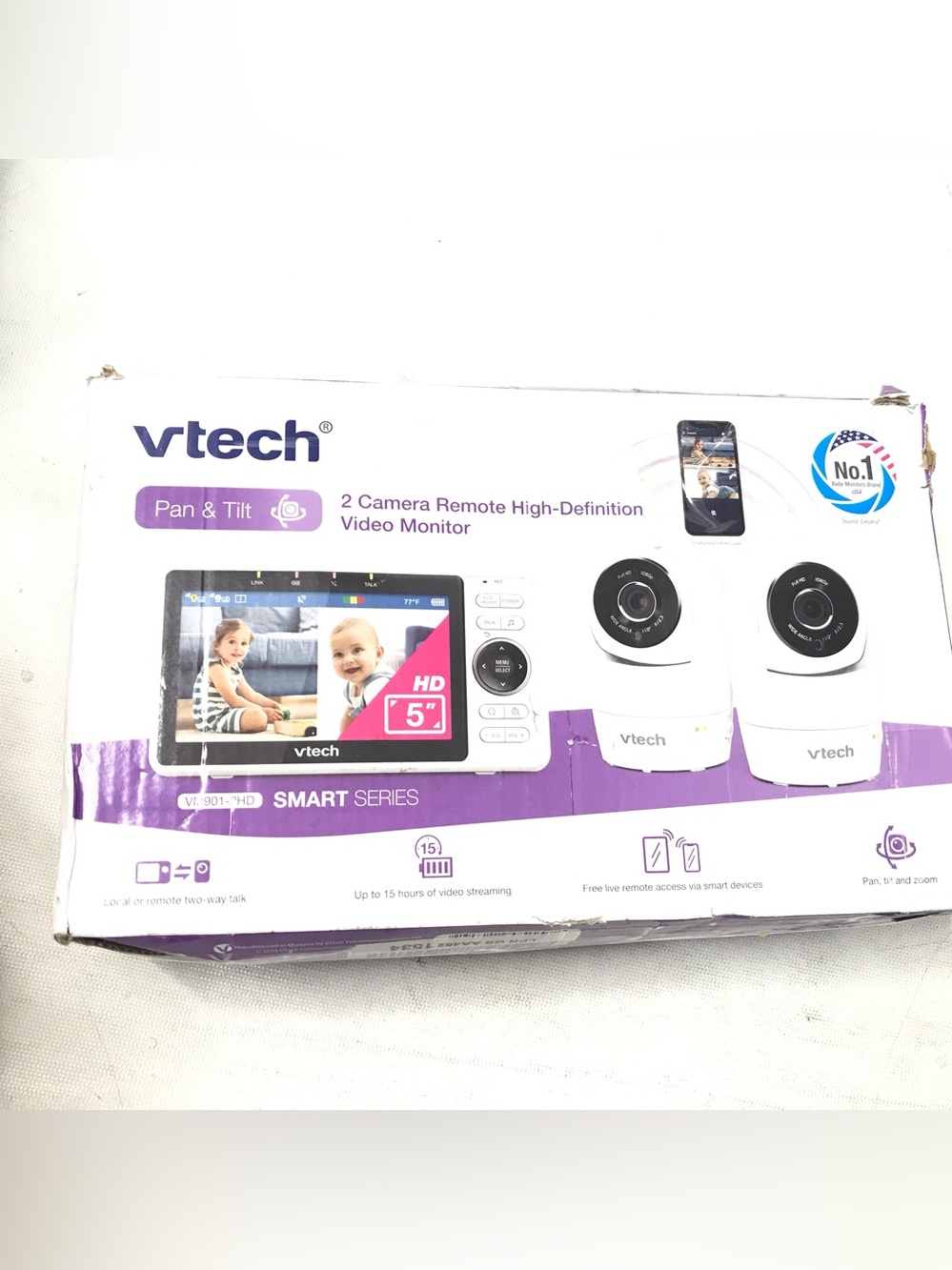 VTech 2 Camera Remote HD Baby Video Monitor 2 Cam Pan/Tilt Talk High Definition